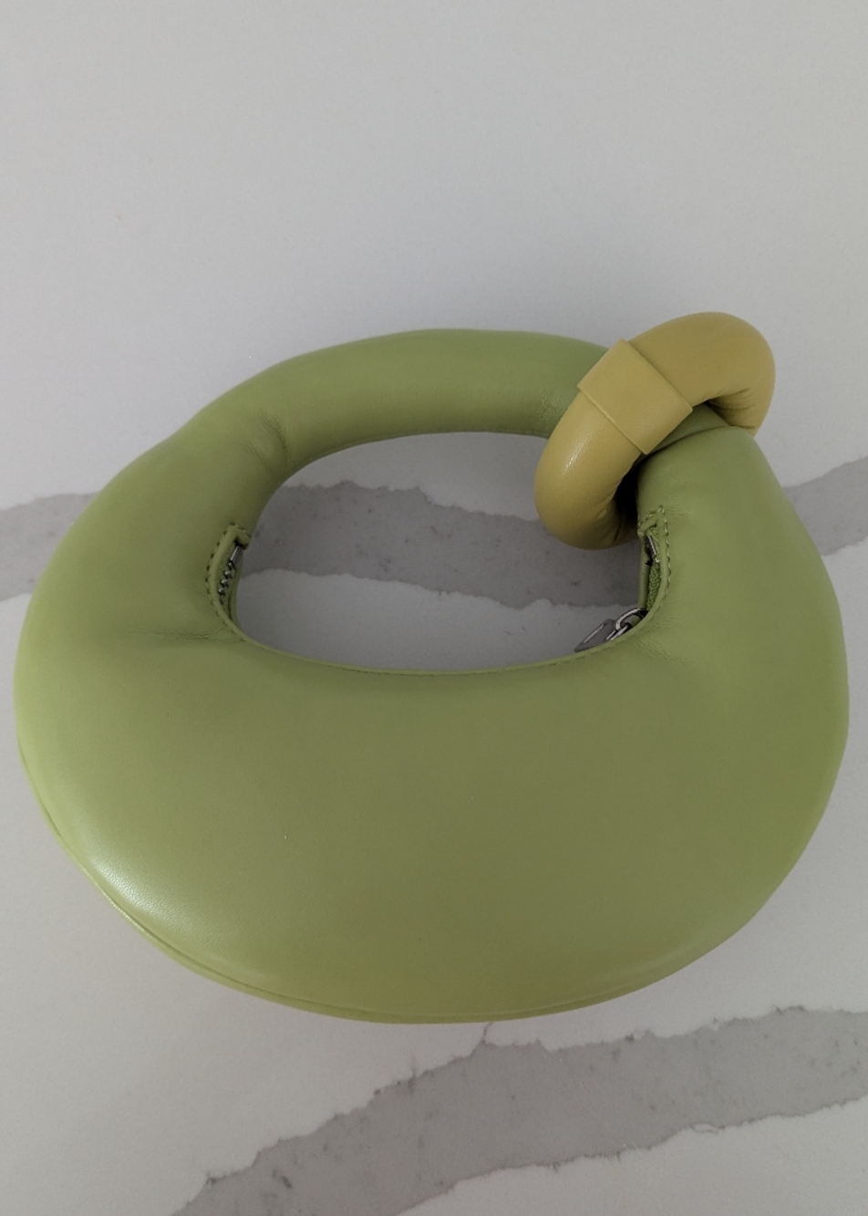 JW PEI Abacus Top Handle Bag Ring Accent Grass Green Sculptural vegan Purse - Picture 5 of 11